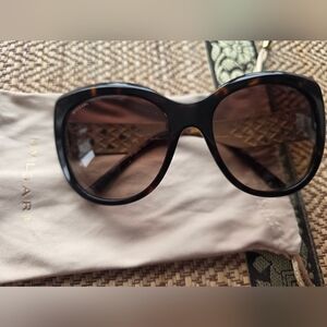 Bulgari Black Frame Sunglasses with Brown Lenses